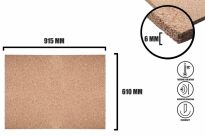 Selvklæbende kork plade 6mm - finkornet - 3