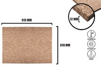 Korkplade (915x610mm) 12mm - grovkornede - 4